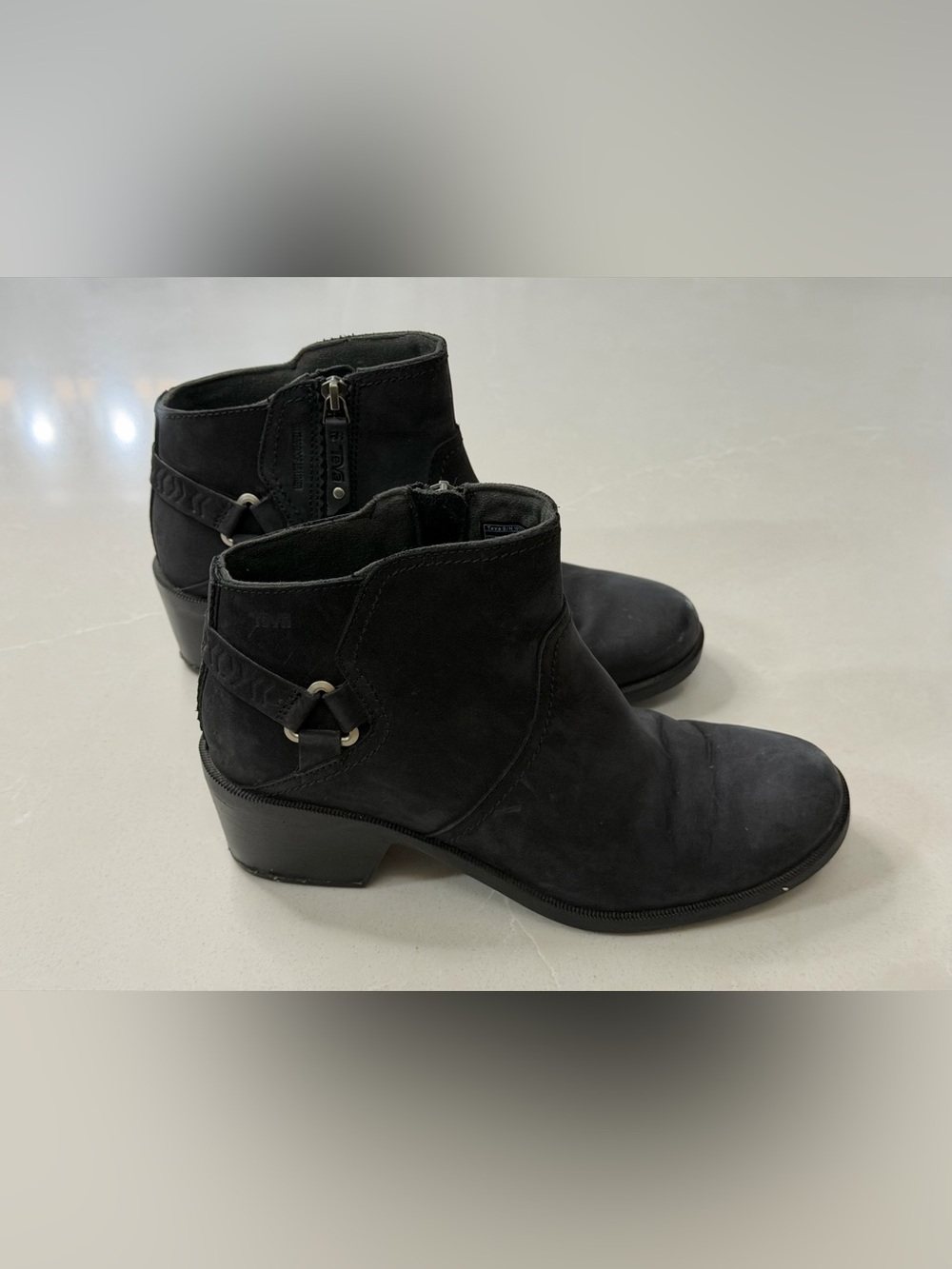 Teva Foxy Black Waterproof Leather Ankle Boots Size, 8.5